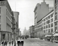 Circa  Main Street Rochester NY At left the renowned Hotel Eggleston